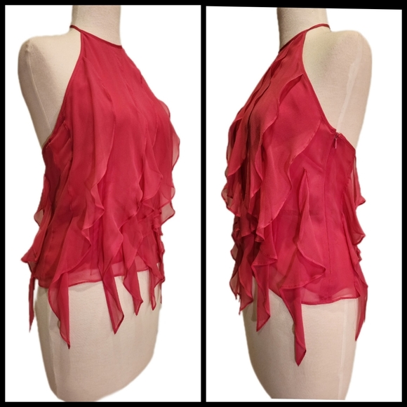 BCBGMaxAzria Collection Silk Halter Top - Picture 11 of 12